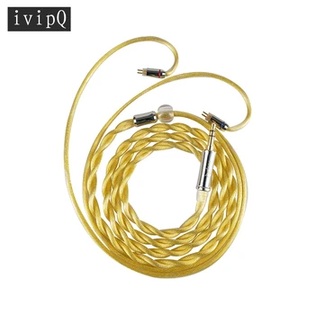 ivipQ 2 הליבה 5N ליץ מצופה כסף קואקסיאליים חוט אוזניות כבל אודיו 3.5 מ 