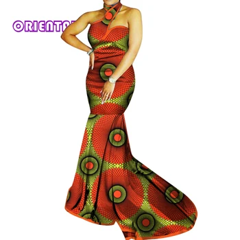 אלגנטי אפריקה שמלת נשים סקסית ללא שרוולים שמלת ערב אנקרה מחוץ כתף שמלת רצפת אורך מקסי שמלות ערב WY3934