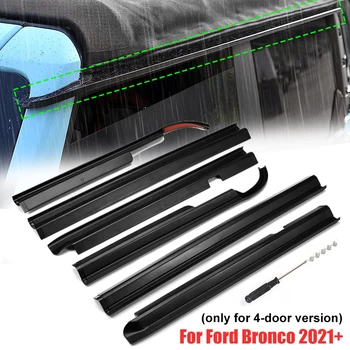 6pcs/שחור להגדיר חלון המכונית הגג גשם מדריך ערוץ פורד ברונקו 2021+ (רק עבור 4 דלתות)