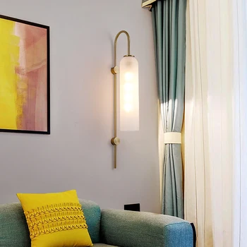 הנורדית המודרנית תלויה מנורת תקרה זכוכית אהיל E27 LED קיר פנימי אור על המיטה בחדר השינה שולחן האוכל בסלון