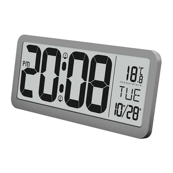 חכם דיגיטלי LCD גדול תצוגת לוח השנה חשמלי שולחן שולחן קיר שעון מעורר