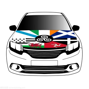 בשילוב הדגל של סלטיק מדינות הדגל מכסה המנוע של מכונית כיסוי 3.3x5ft/5x7ft 100%פוליאסטר הרכב בונט באנר