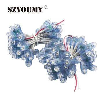 SZYOUMY 12mm צבע מלא / צבע יחיד פיקסל מודול LED אור חיצוני עמיד למים 5V עיצוב מודעות פרסום LED פיקסל אור 1000PCS