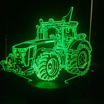 טרקטור בואו לרכב עם 7 צבעים אור לקישוט הבית מנורה מדהים הדמיה אופטי 3D LED לילה אור דינמי Dropship