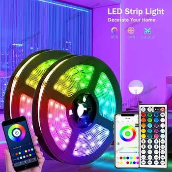 רצועת LED אורות השינה טלוויזיית LED אחורית Bluetooth מרחוק אורות ניאון צבע RGB5050 LED קלטת חג מולד קישוט Luces LED