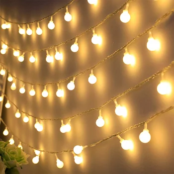 1.5/3/6/10M הוביל כדור כוכב מחרוזת אורות פיות אורות USB מופעל באמצעות סוללה חיצונית גרלנד החתונה לחדר בבית חג מולד קישוט