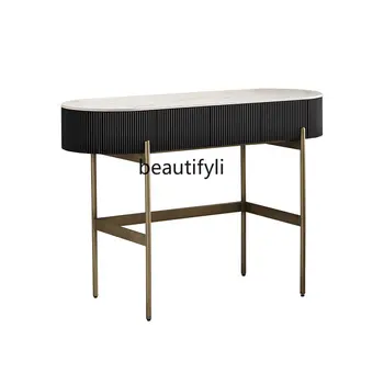 אני איטלקי אור יוקרה אבן צלחת שולחן איפור פשוט חדר שינה מודרני דירה קטנה איפור חדש השולחן