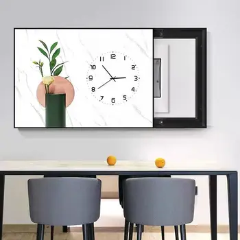 מודרני מינימליסטי מונה חשמל תיבת קישוט הציור הביתה סלון עם שעון אופקי בסעיף חינם אגרוף עם מסגרת
