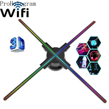 3D אוהד המקרן Wifi תצוגה פרסום לוגו אור Led לחתום הולוגרפית מנורה תלת מימדי מקרנים 52-80