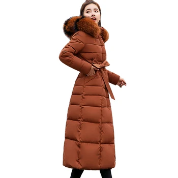 2021 הגעה לניו אופנה סלים נשים חורף מעיל כותנה מרופד חם לעבות גבירותיי מעיל ארוך, מעילי פרווה Womens מעילי