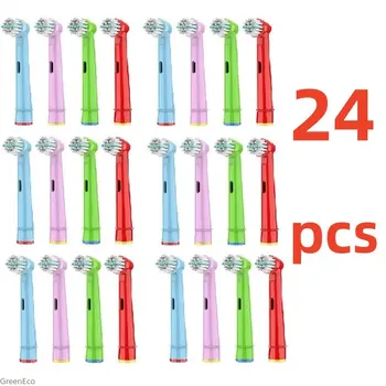 24Pcs החלפת ילדים ילדים מברשת שיניים ראשים על Oral-B מברשת שיניים חשמלית מתאימה מראש חשמל/3D Excel/ניצחון/Pro