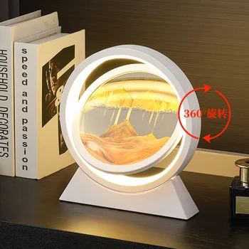 3D חול טובעני אמנות מנורת שולחן אביזרים העברת חול אמנות התמונה במעמקי הים Sandscape שעון חול טובעני משרד עיצוב חדר מתנות