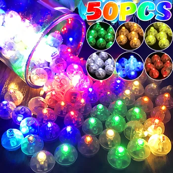10-50pcs בלון עגול אורות פלאש LED צבעוני זוהר מנורות מיני טמבלר כדור אור חג המולד מסיבת חתונה קישוט