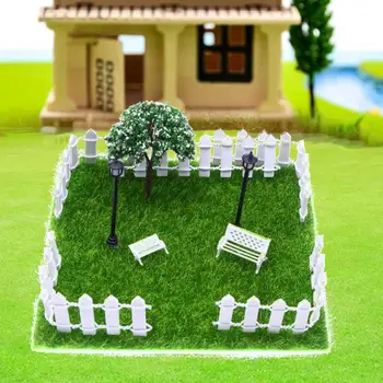 בובות גינה דגם מיניאטורי מקסים גן עיצוב רהיטים הדשא פנס הגדר של בית הבובות חיצונית קישוט בית הבובות