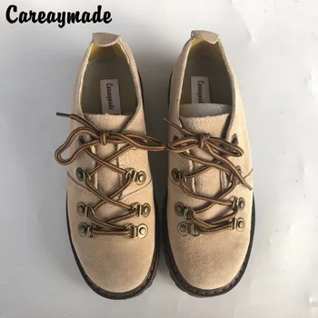 Careaymade חדש טהור בעבודת יד מגפיים,עור אמיתי נעליים,אמנות רטרו מורי ילדה נעליים מזדמנים מגפיים קצרים, מט נעלי עור