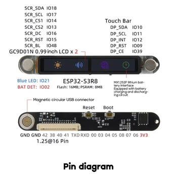 ESP32-S3R8 פיתוח לוח T-Touch בר ESP32 WIFI BT5 מודול תצוגה M76A