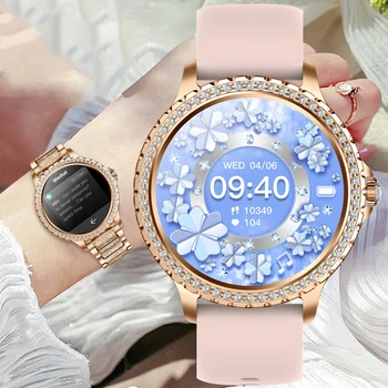 עבור Huawei Xiaomi שעון חכם נשים 2023 אנדרואיד Bluetooth שיחה עמיד למים לחץ דם כושר גשש Smartwatch על אישה.