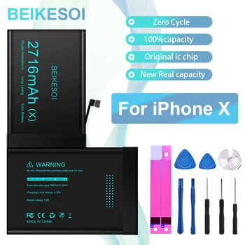 BEIKESOI סוללה עבור iPhone X XR XS מקס Apple iPhone bateria עבור iPhone X XS xsmax xr טלפון נייד סוללה עם כלי