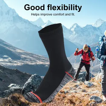 1 זוג נעליים עמיד למים גרביים אלסטיים לנשימה באמצע צינור רך גרביים Windproof חורף טיול הליכה סקי רכיבה גרביים ספורט