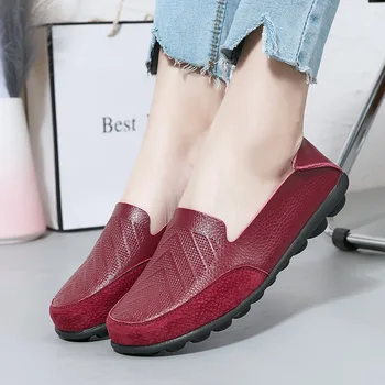 גדול Lefu נעליים באביב ובסתיו החדש בולטות של נשים סינגלים, נעלי צעד אחד Douban נעליים, אמא של נעלי נשים