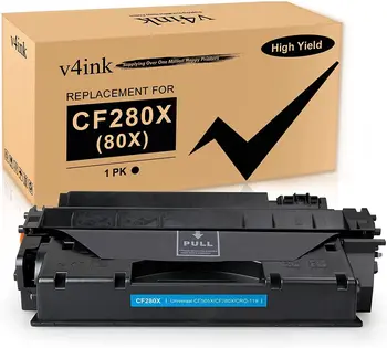 1 x V4INK 80X CF280X שחור טונר עבור HP Pro 400 M401 M401a M401d M401dn M401dne