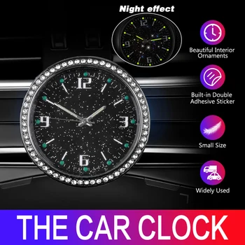 המכונית שעון אוטומטי פנימי זוהר מכוניות מקל על שעון דיגיטלי מכניקה יהלום קוורץ שעונים קישוט אביזרי רכב