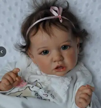55cm מציאותי מחדש הבובה ססקיה ביבי מחדש ילד ילדה סיליקון ויניל בד גוף בובה רך מגע אמיתי צעצועים לילדים מתנה