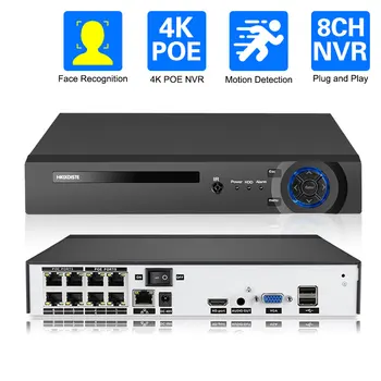 XMEYE אפליקציה 4K 8MP 8Channel Ultra HD פו NVR מקליט וידאו H. 265 NVR מערכת אבטחה P2P טלוויזיה במעגל סגור מעקב רשת מקליט וידאו