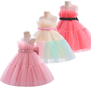בגדי תינוקות עבור פעוטות בנות אופנה ילדים החתונה נסיכה שמלות אלגנטיות יום הולדת שמלת שושבינה טול ערב שמלות ערב