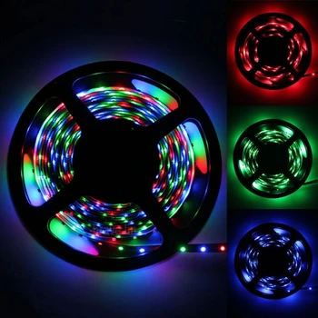 LED רצועת אור 12V 5 מטר 300 לדים SMD 3528 דיודה הקלטת RGB & בודד צבעים באיכות גבוהה סרט LED גמיש קישוט בית אורות