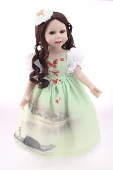 SANIE חדש מלא ויניל 18inches בייבי דול שמלת נסיכת בנות DIY מחדש הבובה חלום סדרה מצוירת