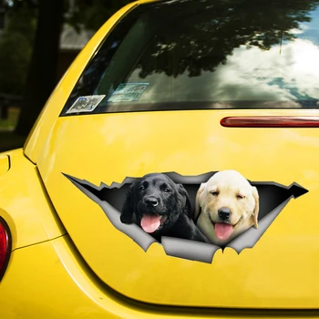 לברדור כלב 3D מדבקות רכב מצחיק מדבקות עמיד למים אוטומטי Decors על הפגוש האחורי חלון המחשב הנייד # S60439