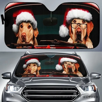 המכונית חג המולד מצחיק הכלב הדפסה השמשה השמש צל המכונית השמשה הקדמית שמשיה לגברים להגן על הפנים המכונית בצל