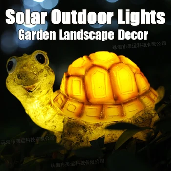 השמש צב אורות חיצוני LED יצירתי חיה קריקטורה וילה מרפסת חצר נוף קישוט עמיד למים גן הדשא המנורה