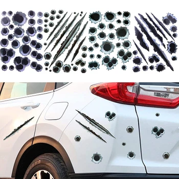 אישיות יצירתית המכונית מציאותית כדור 3D סט מדבקות לרכב עמיד נגד שריטות כדור מדבקות אביזרי רכב
