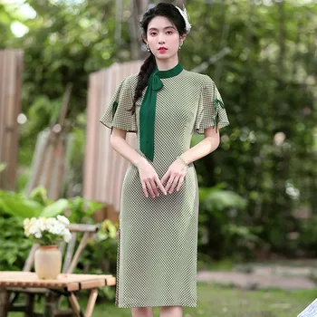 סיני חדש בסגנון אלגנטי, שמלת מסיבת נשים שיפון Cheong-sam צ ' יפאו