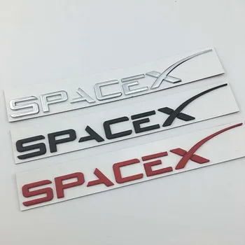 אבץ סגסוגת סגנון רכב המטען מדבקות סמל טסלה SpaceX לוגו מודל 3 S X רודסטר המכתב בצד האחורי תג אביזרי רכב