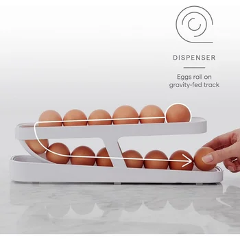 גלגול ביצה מנפק מקרר המארגנים מכולות תיבת אחסון אוטומטיות הזזה ספירלת ביצה בעל הבית גאדג ' טים למטבח -