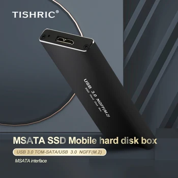 TISHRIC HDD מקרה USB3.0 M-SATA NGFF M. 2 כונן קשיח חיצוני תיבת Hdd מארז דיסק קשיח מקרה תמיכה 6TB דיסק קשיח חיצוני תיבת