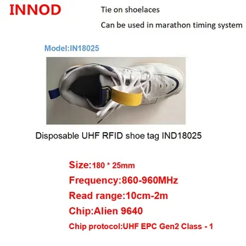 חד פעמי UHF RFID הנעל תג נייר לקרוא טווח ארוך ב-10 ס 
