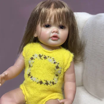 55CM הפעוט מחדש בחורה בעבודת יד ביבי צבוע מציאותי תינוקות куклы для девочек ביבי מחדש reallista
