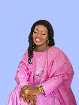 2023 פרח Bazin ריש דאשיקי חלוק עם צעיף אפריקה ניגריה נשים המפלגה בגדים ריש שמלות ארוכות עם צעיף מודפס