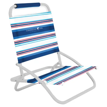 הקריבי ג ' ו עמדה אחת קיפול החוף כיסא כחול/אדום פס מתקפל כיסא כיסא מתקפל כסאות החוף