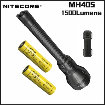 2022 חדש NITECORE MH40S לשלוט באופן אלחוטי פנס 1500Lumens נטענת USB כולל 2*הסוללה 5000mah הגנה עצמית Troch