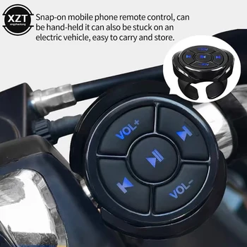 חדש אלחוטית Bluetooth-מדיה תואמים כפתור שלט רחוק מכונית אופנוע לכוון גלגל מוסיקה MP3 לשחק עבור IOS אנדרואיד הטלפון