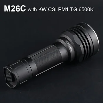 פנס השיירה M26C עם KW CSLPM1.TG 6500K Lanterna LED חזקה לפיד 26650 פלאש דייג אור פנס קמפינג Zaklamp