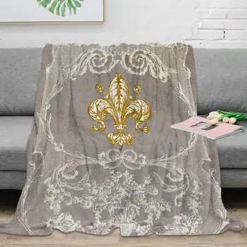פלר דה ליס לזרוק שמיכה חמה מיקרופייבר, שמיכה המכירה הטוב ביותר פלנל, שמיכה מיטות עיצוב הבית הסיטוניים