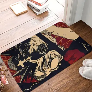 שחור, תלתן שירותים החלקה לשטיח מטורף השינה, שטיח ברוכים הבאים שטיחון רצפה קישוט השטיח