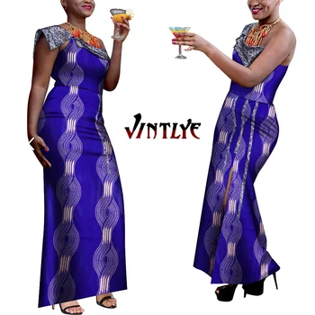 אפריקה שמלות לנשים אנקרה פרחוני הדפסה מקסי שמלה ארוכה דאשיקי נשים מסיבת חתונה שמלת אופנה אפריקאית בגדים Wy9716