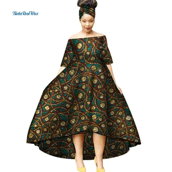 אופנה קיץ אפריקה שמלות לנשים שעווה הדפס פתיתי שלג דפוס Vestidos שמלות ארוכות Bazin ריש אפריקה. שמלות WY3107